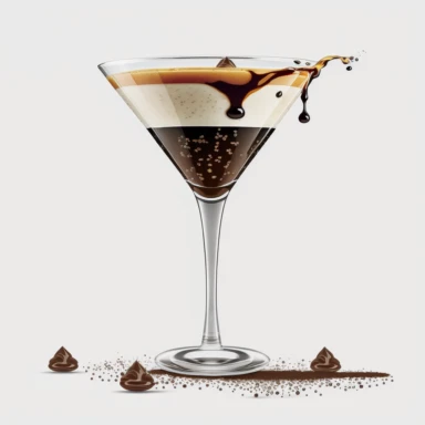 clipart espresso martini, cocktail, no text, White background in PNG file