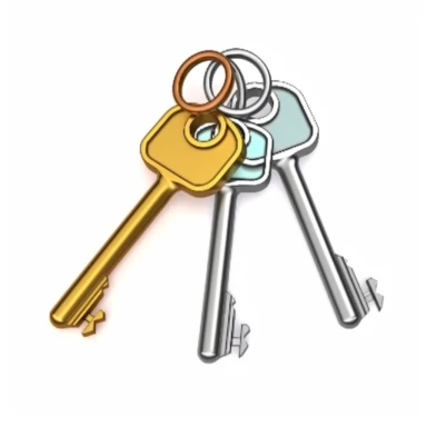 three keys on a keychain clipart