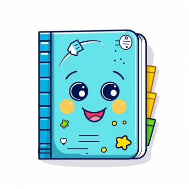 enhance your designs with a charming cartoon-style clipart of a school book against a clean white background. Imagine a cute and animated book, featuring a smiling face, expressive eyes, and playful details like a colorful cover and pages. The book can be open or closed, showcasing its educational contents. The colors can be bright and inviting, making it visually appealing to young learners. Against the white background, the cartoon-style school book clipart will stand out, adding a touch of wh
