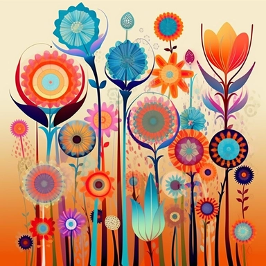 abstract flowers clip art