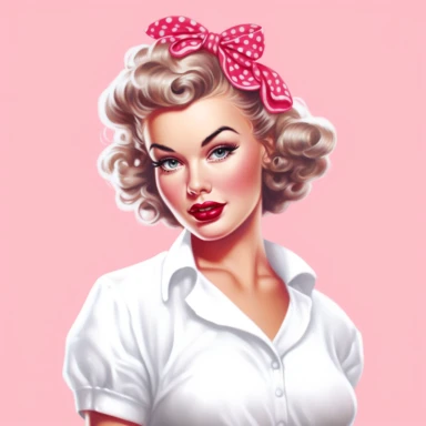 beautiful pretty pin up woman, makeup and hair 50's style, diferent cleaning poses,maid dressed, and a lace on her hair, all in 50's style, paint art style, detail, clipart, white background, superrealistic, one of a kind