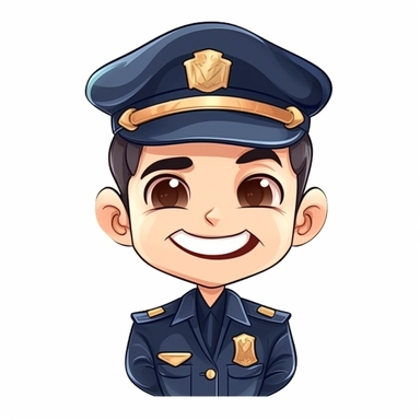 happy cute Security Consultant face, cartoon, clipart, mascot, isolated on white background