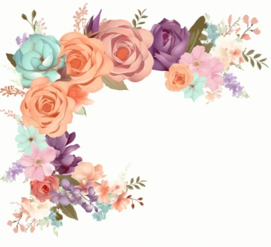 retangle frame banner clipart on the left and right side beautiful flowers like this C:UsersromyaDownloadsclipart34385.png color light turquoise, light rosè, light orange, light purple color