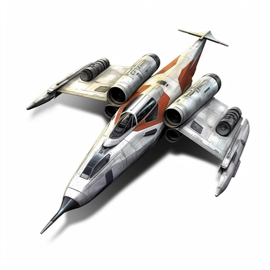 T-47: advanced of the future like 2090 combact assault plane ,star wars ,clipart , white baground mordern variasion