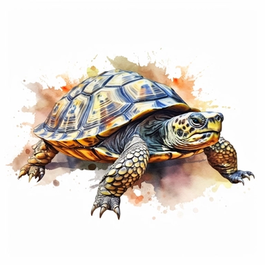 watercolour illustration free brushstrokes, beautiful and joyful, turtle, mark brooks, naturecore, animal clipart, isolated on a white background