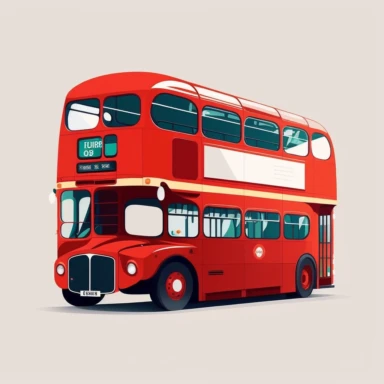 Vector illustration vibrant london red double decker bus flat vector illustration clipart svg white background