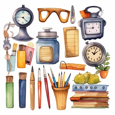 watercolor back to school clip art