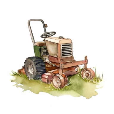 rideon lawn mower, farm, souther, simple, watercolor, clipart--tile