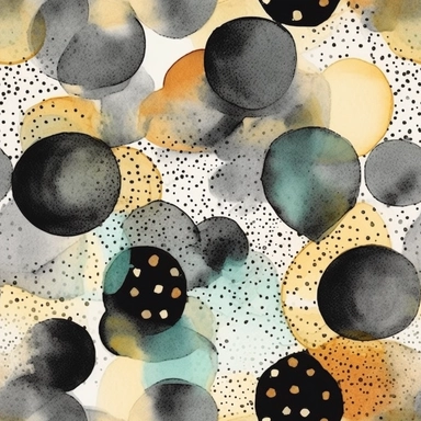black clipart, Watercolor paper, pale colors, gold striated, summer water bubbles, romantic , pre-raphaelite, abstract