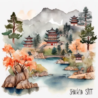 South Korea, Sublimation Clipart watercolor