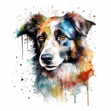 Watercolor, Border Collie DOG clipart, AMAZINGLY ARTISTIC AND HIGH-QUALITY, animal clipart, WATERCOLOR ART, CUTE DOG, ONE DOG IN ONE IMAGE, HIGH QUALITY