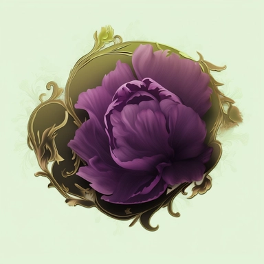 panoramic view, full view, the color purple, elegant, decorative, illustration clipart style, sharp focus, romantic, add beautiful purple peony accent, fantasy, centered, high detail, transparent background, adjust aspect ration to see full image, (--iw 10)