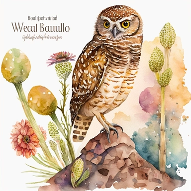 Watercolor Woodland PNG, Clipart, Burrowing owl