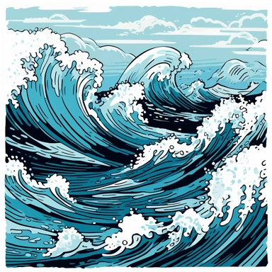 ocean waves, clipart