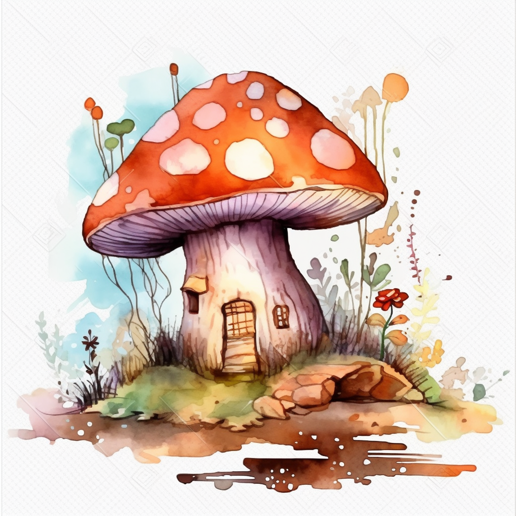 mushroom home cliparts