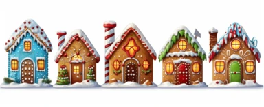 Realistic colorful gingerbread house, realistic, colorful, beautiful, vivid color, christmas, snow soil, hyperrealistic, white background, style by Lucy Fleming, watercolor, smooth gradients, black contour outline, ultra detailed, clipart elements, delicate pastel colors, solid white background, super clear, high quality