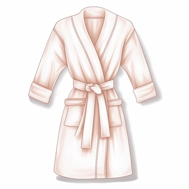 bathrobe illustration clipart, high detailed, white background, digital art, hd, watercolor
