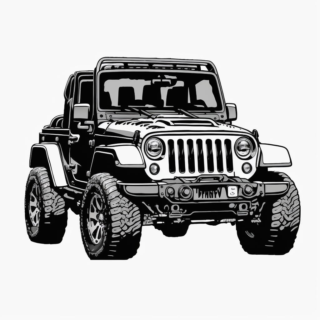 Jeep LINE ART, Jeep Wrangler SVG, Clipart Vector Clip Art Graphics ...