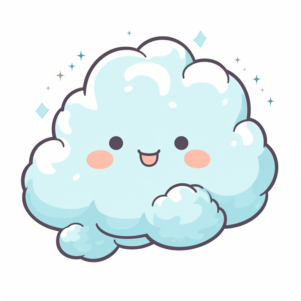 a kawaii clouds clipart, white background - Clip Art Library