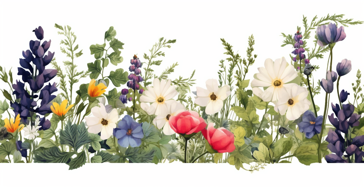 green wildflower cliparts
