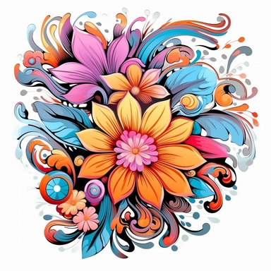 abstract flowers clip art