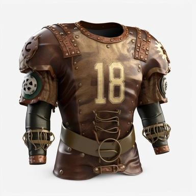 steampunk american football jersey, clipart, white background, realistic, 16k