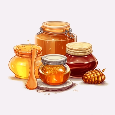 cartoon honey food, clipart, no backround, white backround