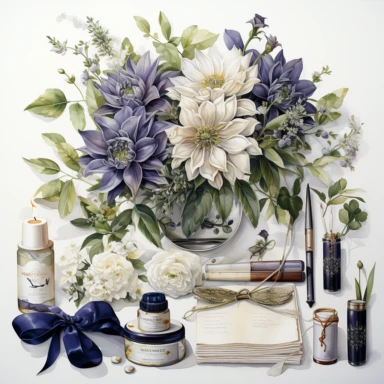 watercolour, wedding theme, different object from this theme, clipart, white background