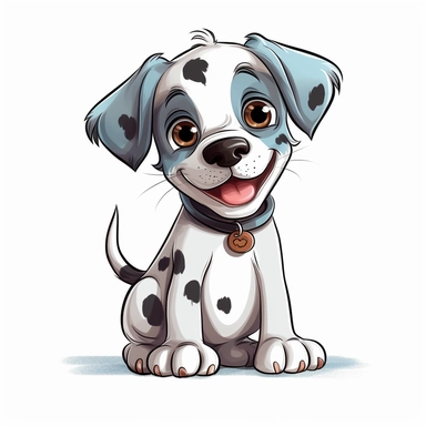 quirky funny happy hand drew puppy clipart