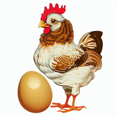 hen and egg, clipart, high resolution, black outline, white background, 4k, vector illustration