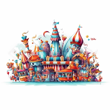 clipart a carnival, white background