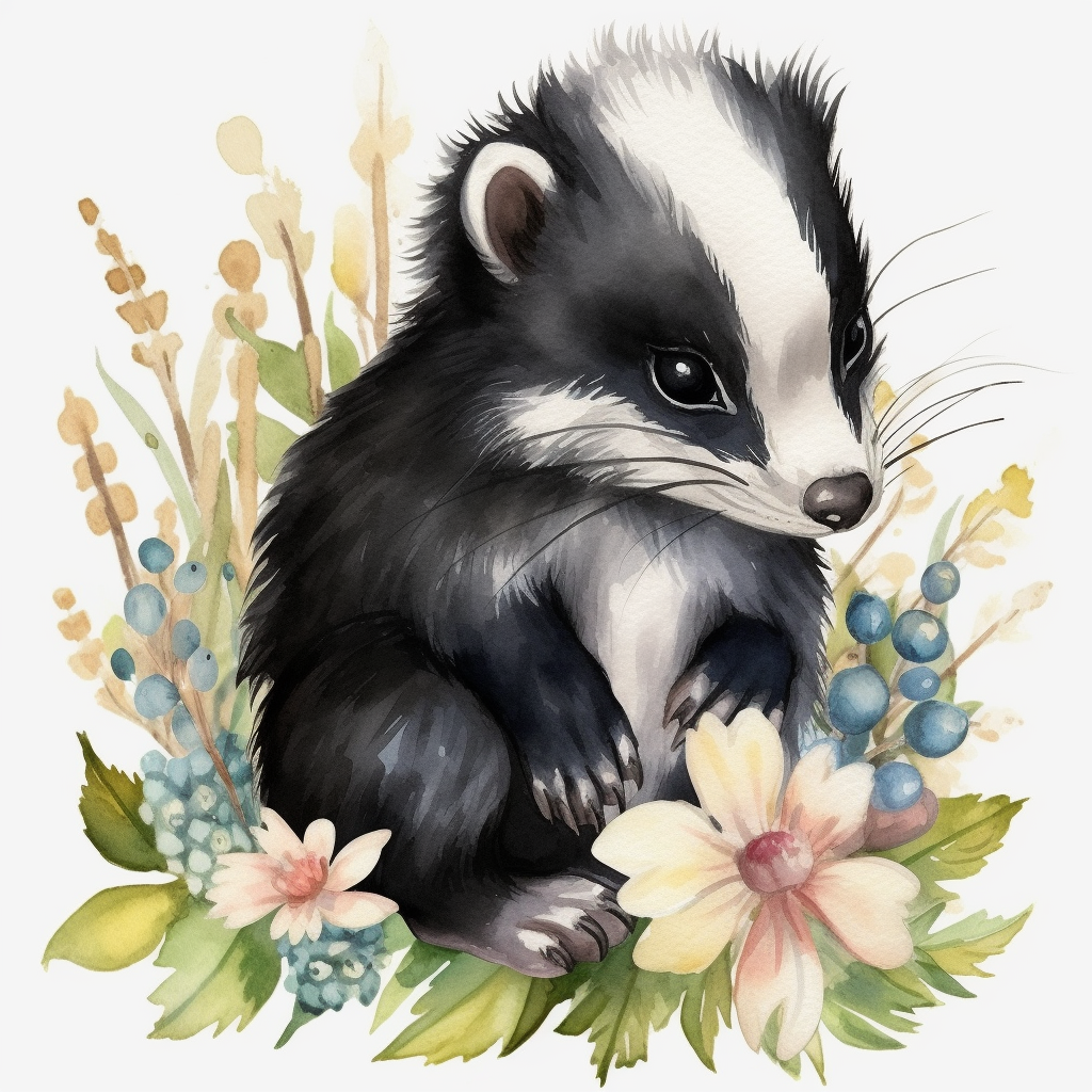 baby skunk cliparts