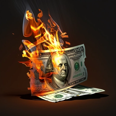 clipart financials burning cash reduce cost sales pipiline