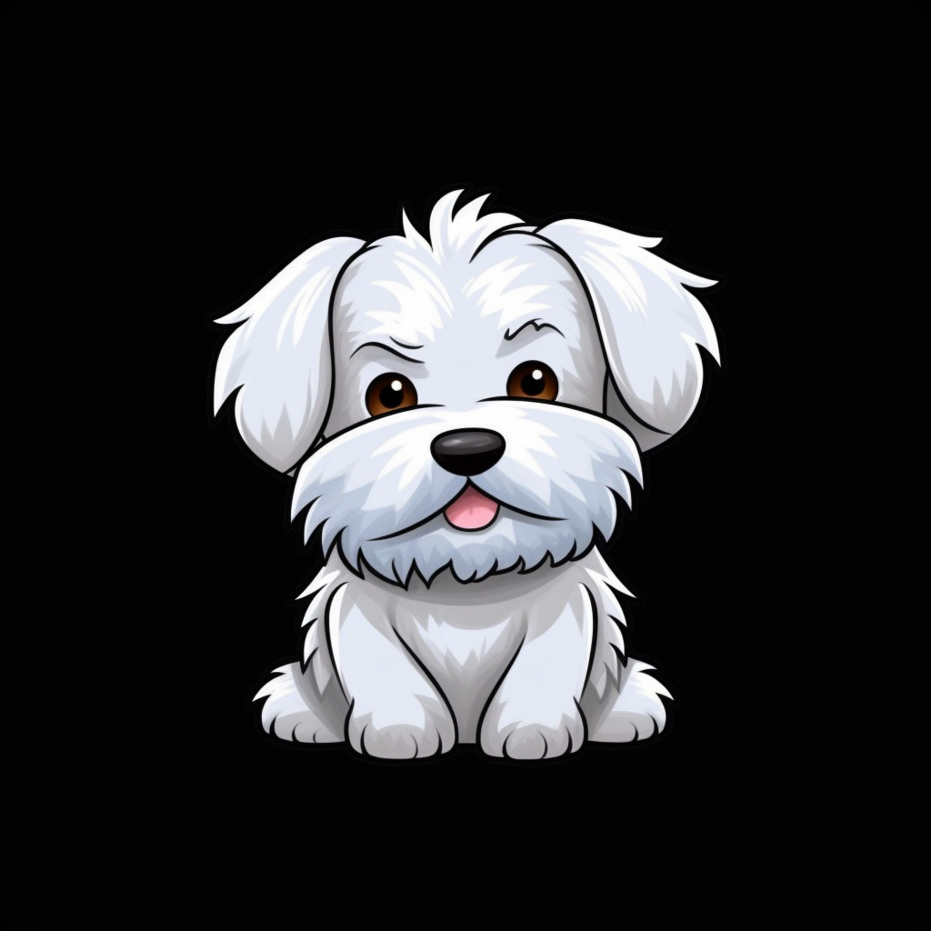 black and white dog clipart