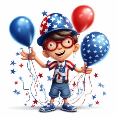 july 4 US,indepedance day,clipart,white background