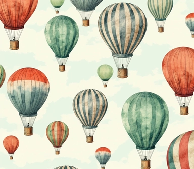 air balloons with ornate illustrations, distressed textures, muted colors, craft paper texture, handwriting lines in background, pen and ink on paper with watercolor washes Watercolor, vector, white background, rice paper texture, clipart, Seamless patterns, repeating patterns design, flat illustration, outlined , Vector, 4K, Art station, digital print, highly detailed clean, detailed illustration, 3D vector art, cute and quirky, fantasy art, watercolor effect, bokeh, Adobe Illustrator, hand-dra