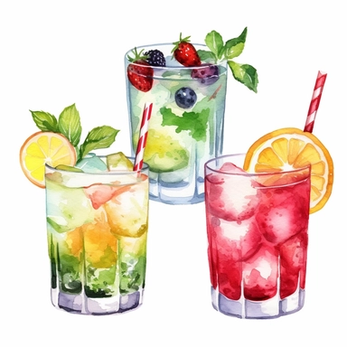 Cocktail Clipart, Water Color Cocktail Clipart Pack, Alcohol drinks Clipart , Cocktail illustrations, Digital Art Collection