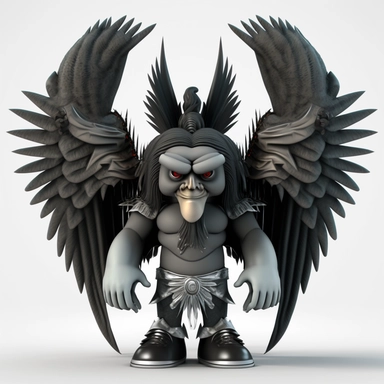 3D Cartoon in the form of evil angel with halo and wings clipart mascot , with a transparent background, 128K super mega pixel, insane detail, hyper-detailed, with huge details, UHD, 8K