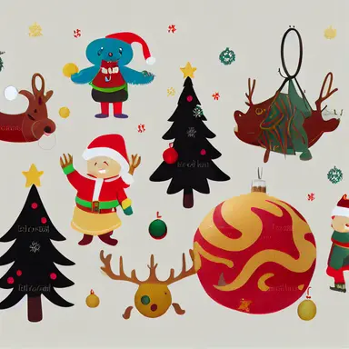 Children Logo Design [ Christmas clipart by Eyvind Earl] graphic friendly texture soft shade intricate details illustration concept art magic realistic playful kids character childhood nature fine ink detailes extreme detailed no backwards +3dmax +uhd +8k