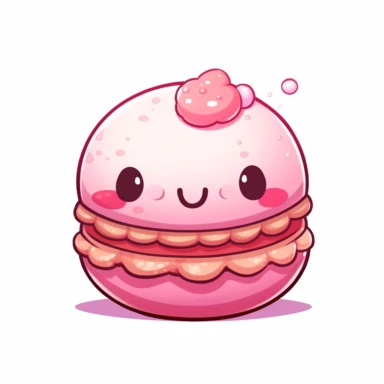 a kawaii macaroon clipart, white background