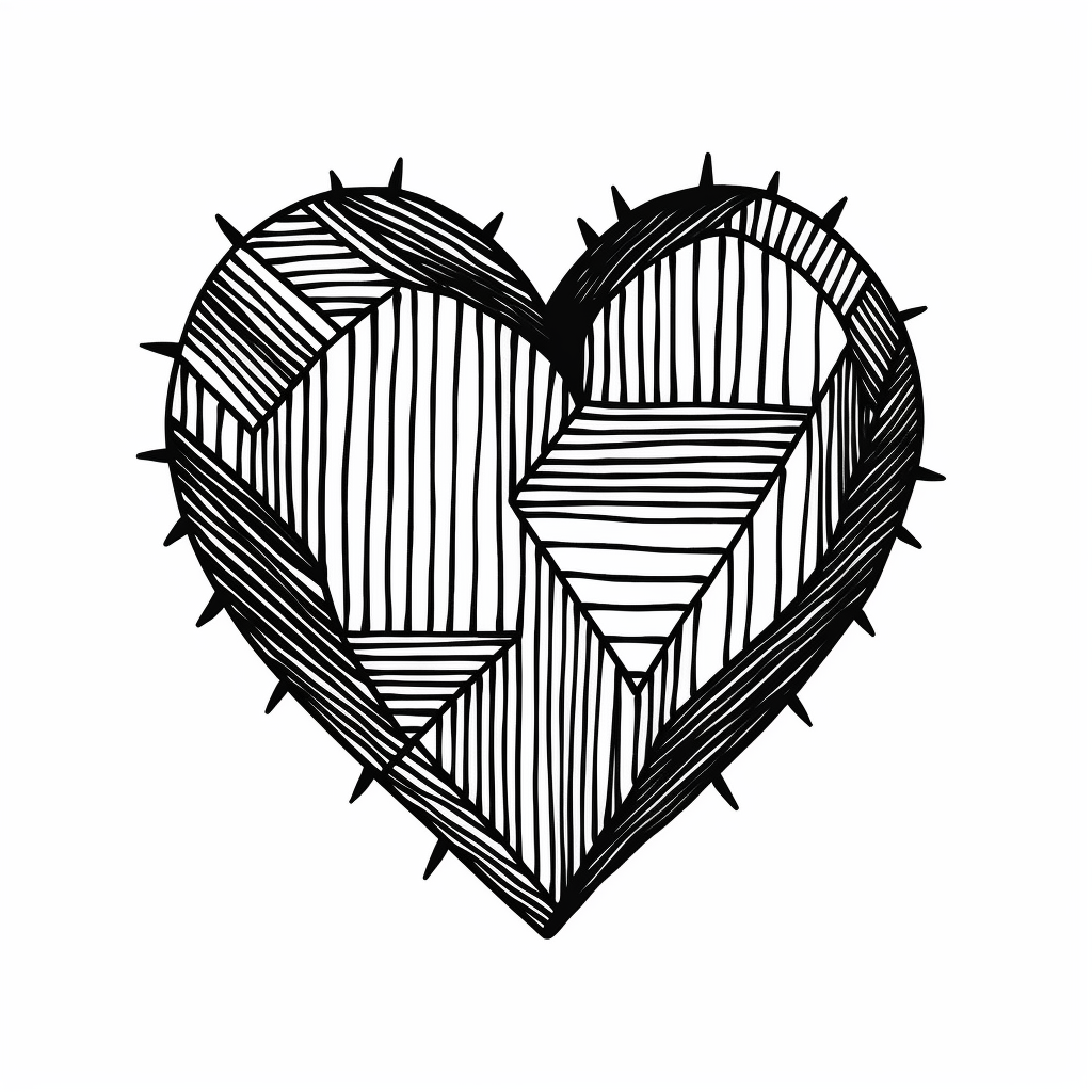 heart black and white clipart