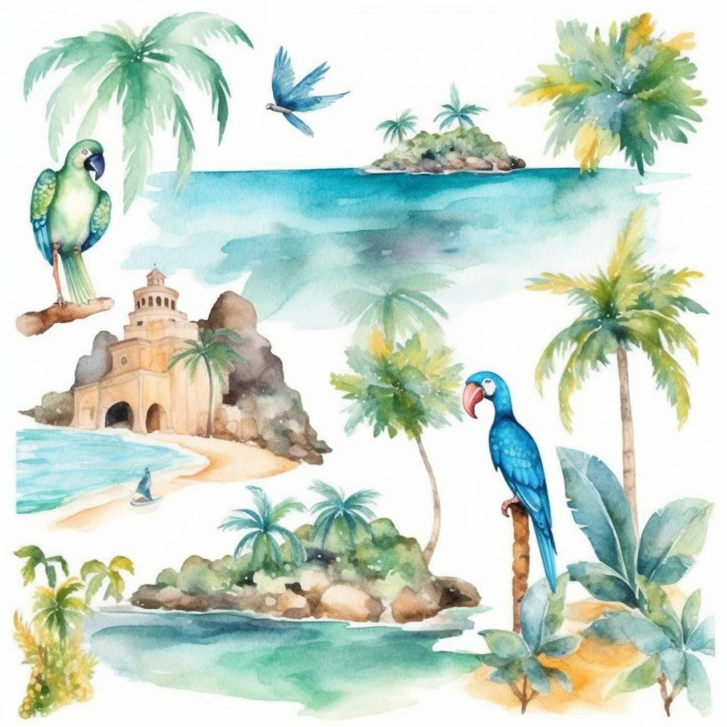 beach set cliparts