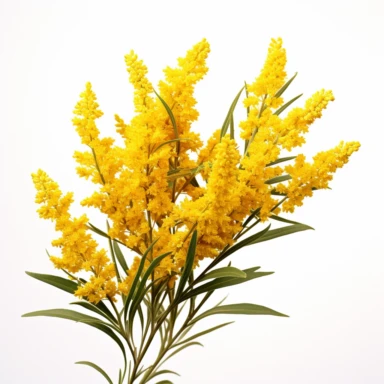 high def photograph clipart vector image with plain white background of a hyper realistic high definition photograph of a bunch of goldenrod growing. extremely detailed. 35mm lens. 8k. Ultra HD.