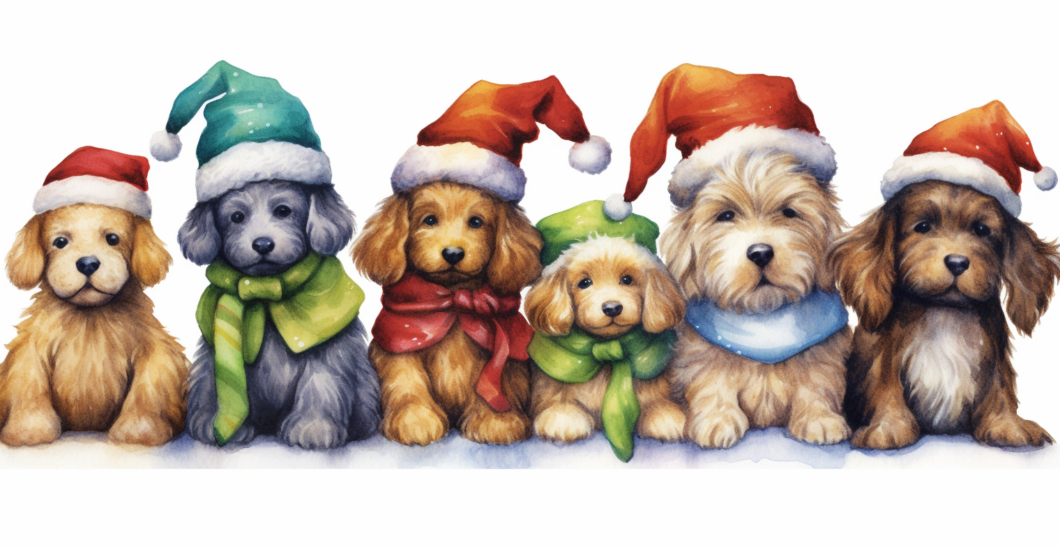 christmas puppy cliparts