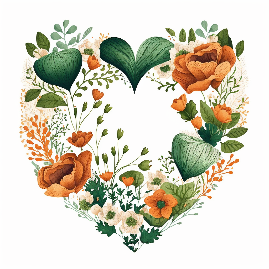 orange heart cliparts