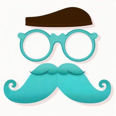 cute mustache clipart white background
