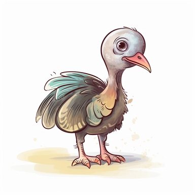 cute baby Wild turkey clipart, happy, animal only, isolated on white background, illustration, pastel colors, no shadow, vector, high definition, Full HD, 8k