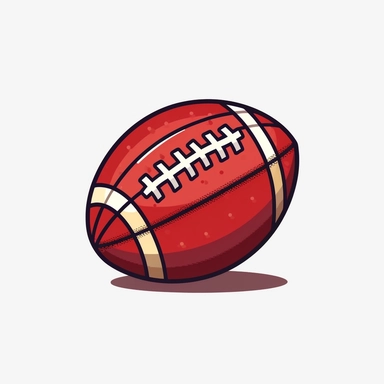 american football ball clipart vector, flat vector design, 2d,detailed