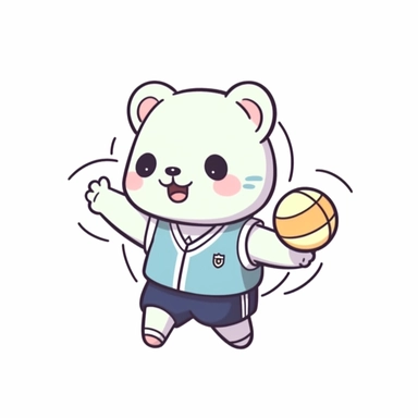 animal going to PE class clip art vector, simple, thick cartoon lines, white background, anime style