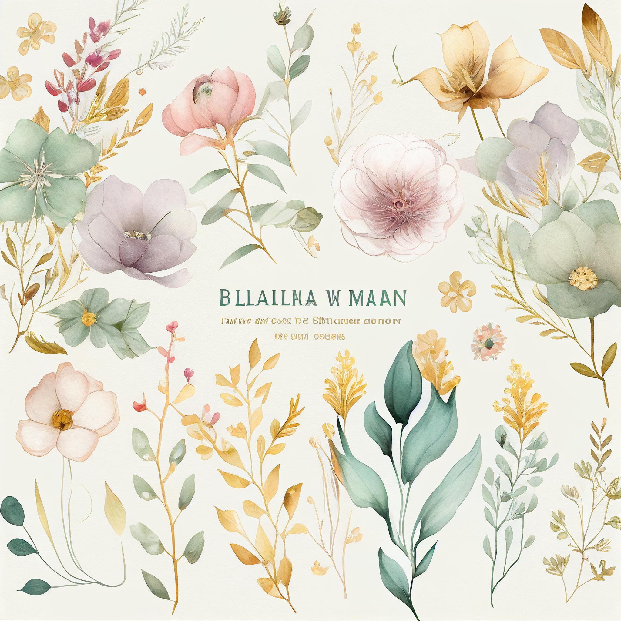 bohemian flower cliparts